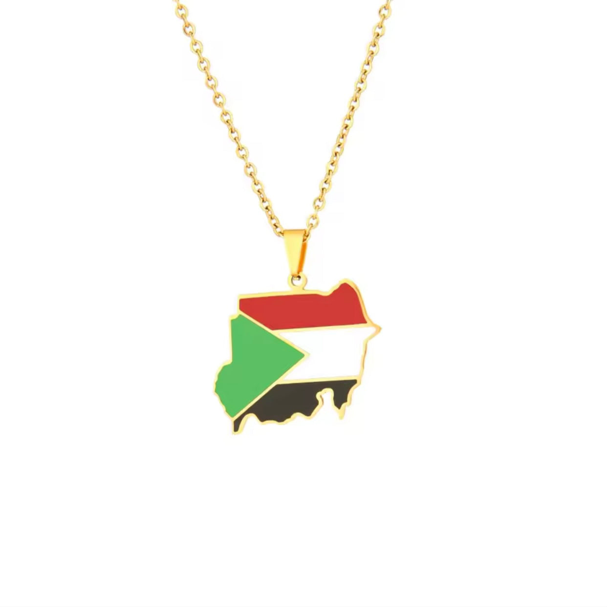Map of Sudan Flag Pendant