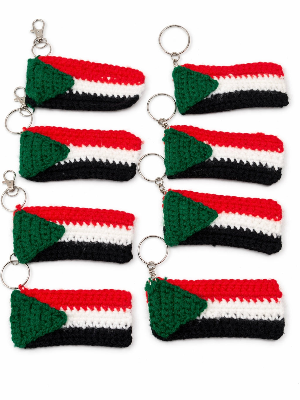 Sudan Flag Crochet Keychain